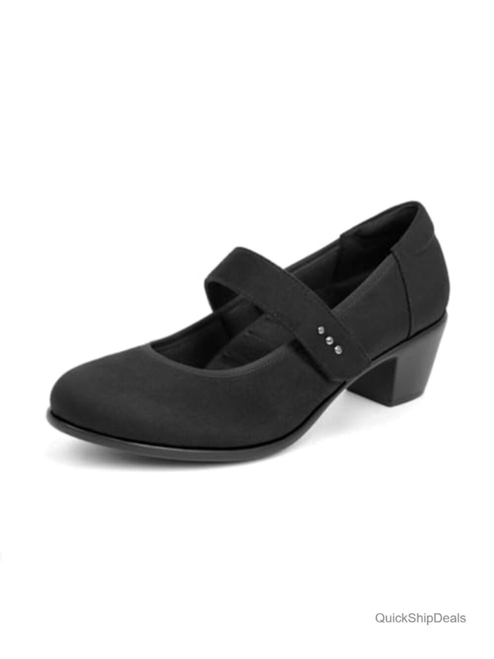 Women's Mary Jane Pumps Low Block Heel Round Toe Faux Leather Work Dress Shoes